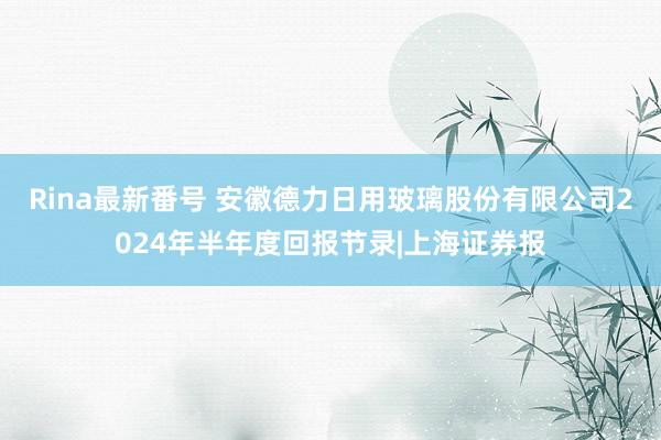Rina最新番号 安徽德力日用玻璃股份有限公司2024年半年度回报节录|上海证券报