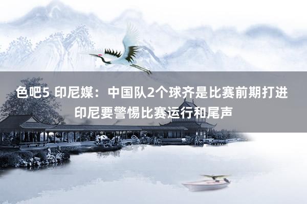 色吧5 印尼媒：中国队2个球齐是比赛前期打进 印尼要警惕比赛运行和尾声
